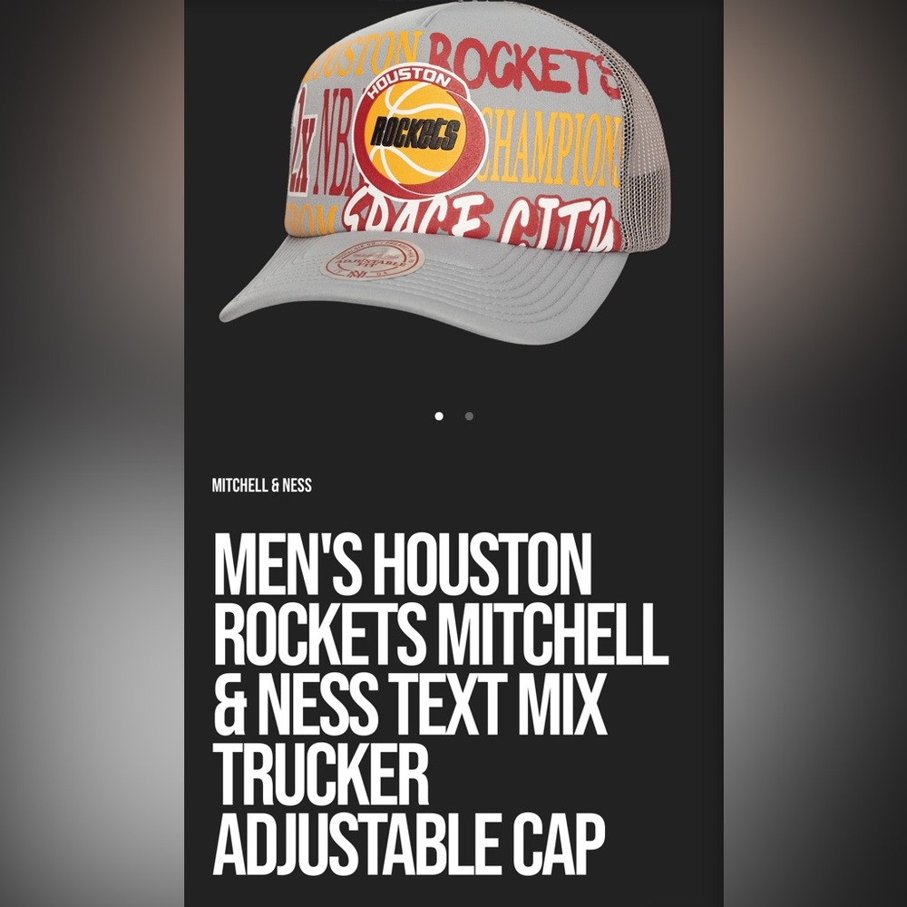 Mitchell & Ness Houston Rockets Gray Cap - Picture 2 of 7